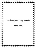 Tư vấn xây nhà 2 tầng trên đất 9m x 18m pot