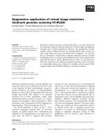 Báo cáo khoa học: Epigenetics: application of virtual image restriction landmark genomic scanning (Vi-RLGS) pptx
