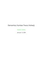 elementary number theory notes - santos