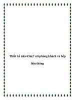 Thiết kế nhà 63m2 với phòng khách và bếp liên thông docx