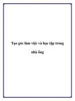 Tạo góc làm việc và học tập trong nhà ống pot