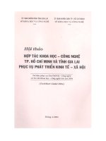 Hợp tác khoa học-công nghệ thành phố Hồ Chí Minh và Gia Lai phục vụ phát triển kinh tế xã hội potx