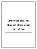 Lưu ý bệnh thoái hóa khớp với những người chơi thể thao docx