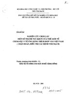 Nghiên cứu chọn lọc một số thành tựu KHCN của thế giới về chăm sóc y tế ứng dụng thích hợp vào Việt Nam ppt