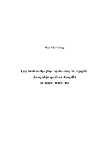 Đề tài: Quy trình đo đạc phục vụ cho công tác cáp giấy chứng nhận quyền sử dụng đất tại huyện Duyên Hải docx