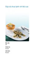 Súp cà chua lạnh với thịt cua ppt