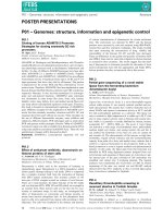 Báo cáo khoa học: P01 – Genomes: structure, information and epigenetic control docx