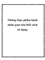 Những thực phẩm bệnh nhân gout nên biết cách sử dụng pdf