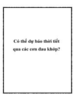 Có thể dự báo thời tiết qua các cơn đau khớp? docx