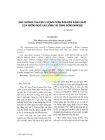 Ảnh hưởng của liều lượng phân bón đến năng suất của giống ngô lai LVN66 tại vùng Đông Nam Bộ docx