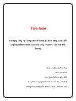 tiểu luận sử dụng công cụ geospatial để đánh giá tiềm năng sinh khối từ phụ phẩm của sắn (cassava crop residues) của tỉnh hải dương