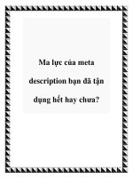 Ma lực của meta description bạn đã tận dụng hết hay chưa? doc