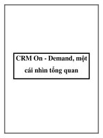 CRM On - Demand, một cái nhìn tổng quan pptx