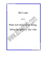 phân tích thiết kế hệ thống thông tin quản lý thư viện