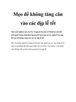 Mẹo để không tăng cân vào các dịp lễ tết pptx