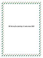 Đề thi tuyển sinh lớp 11 môn toán 2003 docx