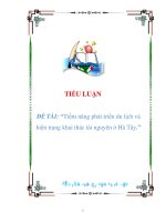 tiểu luận: Tiềm năng phát triển du lịch và hiện trạng khai thác tài nguyên ở Hà Tây docx