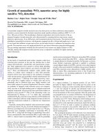 growth of monoclinic wo3 nanowire array for highly