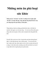 Những món ăn phá hoại sức khỏe doc