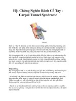 Hội Chứng Nghẽn Rãnh Cổ Tay Carpal Tunnel Syndrome doc
