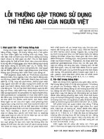 Báo cáo khoa học:Lỗi thường gặp trong sử dụng thì tiếng Anh của người Việt pptx