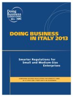 DOING BUSINESS IN ITALY 2013: Smarter Regulations for Small and Medium-Size Enterprises docx