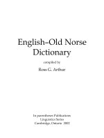 ENGLISH-OLD NORSE DICTIONARY COMPILED BY ROSS G.ARTHUR ppt