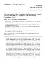 The Carbon and Global Warming Potential Impacts of Organic Farming: Does It Have a Significant Role in an Energy Constrained World? pptx