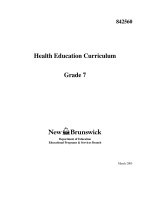 Health Education Curriculum : Grade 7 docx