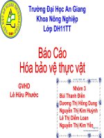 Báo cáo hóa bảo vệ thực vật - Trường Đại Học An Giang Khoa Nông Nghiệp ppt