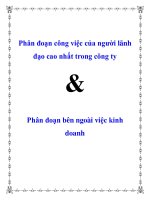 Phân đoạn công việc của người lãnh đạo cao nhất trong công ty & Phân đoạn bên ngoài việc kinh doanh docx