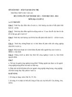 Đề cương ôn tập môn địa lý tốt nghiệp năm 2013 - 2014