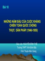 NHỮNG NĂM ĐẦU CỦA CUỘC CHIẾN TOÀN QUỐC CHỐNG THỰC DÂN PHÁP (1946-1950) pptx