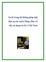 Án lệ trong hệ thống pháp luật dân sự các nước Pháp, Đức và việc sử dụng án lệ ở Việt Nam ppt