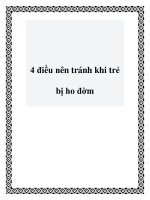 4 điều nên tránh khi trẻ bị ho đờm doc