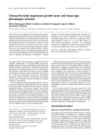 Báo cáo khoa học: Tetranectin binds hepatocyte growth factor and tissue-type plasminogen activator potx
