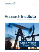 THOUGHT LEADERSHIP FROM CREDIT SUISSE RESEARCH AND THE WORLD''''S FOREMOST EXPERTS: GLOBAL WEALTH REPORT 2011 docx