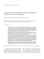 Footprints of genetic susceptibility to pulmonary tuberculosis: Cytokine gene variants in north Indians pdf