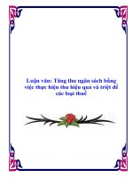 luận văn tăng thu ngân sách bằng việc thực hiện thu hiệu quả và triệt để các loại thuế