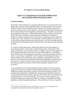 Guide to U.S. Regulation of Genetically Modified Food and Agricultural Biotechnology Products