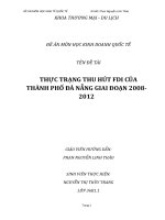 THỰC TRẠNG THU HÚT FDI CỦA THÀNH PHỐ ĐÀ NẴNG GIAI ĐOẠN 2008-2012