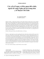 Các yếu tố nguy cơ liên quan đến chửa ngoài tử cung ở phụ nữ tại trung tâm y tế huyện Chí Linh ppt