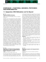 Báo cáo khoa học: SYMPOSIUM 1: FUNCTIONAL GENOMICS, PROTEOMICS AND BIOINFORMATICS docx