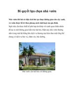 Bí quyết lựa chọn nhà vườn docx