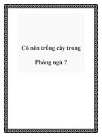 Có nên trồng cây trong Phòng ngủ ? docx