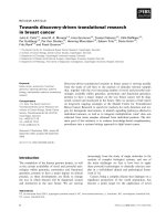 Báo cáo khoa học: Towards discovery-driven translational research in breast cancer pdf