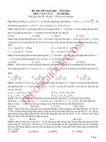 ĐỀ THI THỬ ĐẠI HỌC– NĂM 2013 MÔN: VẬT LÝ 12 - MÃ ĐỀ 006 pdf