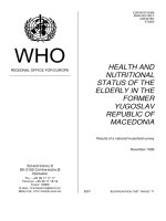 HEALTH AND NUTRITIONAL STATUS OF THE ELDERLY IN THE FORMER YUGOSLAV REPUBLIC OF MACEDONIA pot