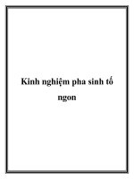 Kinh nghiệm pha sinh tố ngon pot