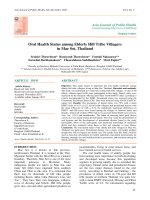 Oral Health Status among Elderly Hill Tribe Villagers in Mae Sot, Thailand pot